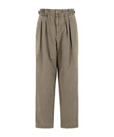 Isabel Marant Étoile Straight-leg Elasticated Waist Trousers In Brown