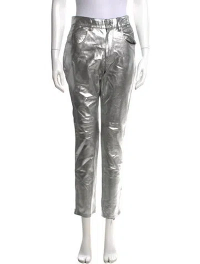 Pre-owned Isabel Marant Étoile Straight Leg Pants In Silver
