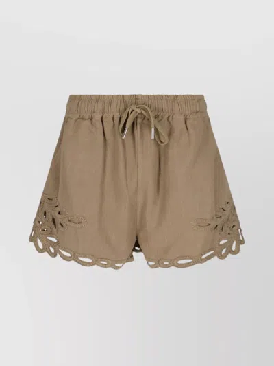 Isabel Marant Étoile Straight Leg Trousers Elastic Waistband In Green