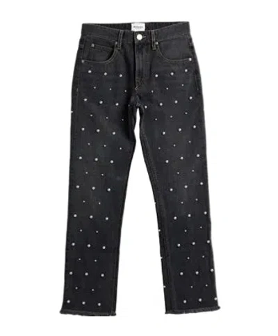 Isabel Marant Étoile Straight-leg Cropped Jeans With Frayed Raw Hem In Black