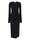 Isabel Marant Étoile Black Draped Jersey Jelina Long Dress In Black