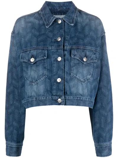 Isabel Marant Étoile Stripe-pattern Denim Jacket In Blue