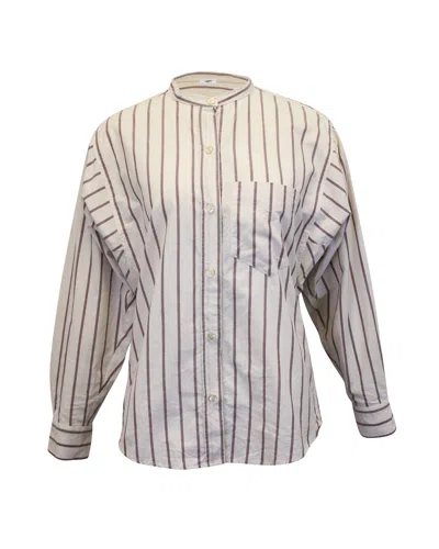 Isabel Marant Étoile Stripe Shirt In Beige Cotton