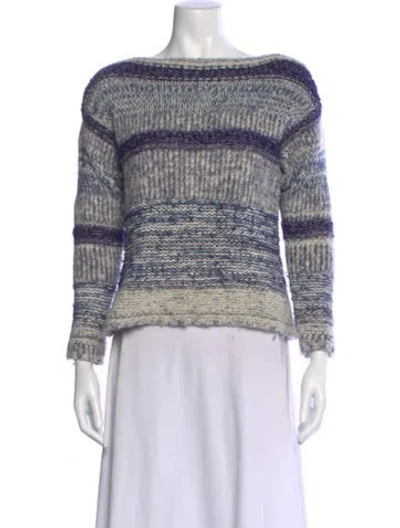 Pre-owned Isabel Marant Étoile Striped Bateau Neckline Sweater In Blue