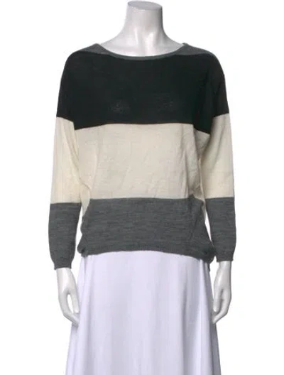 Pre-owned Isabel Marant Étoile Striped Bateau Neckline Sweater In Grey
