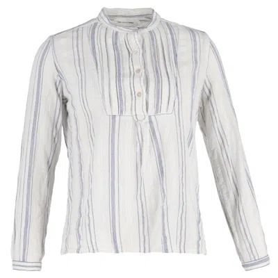 Isabel Marant Étoile Striped Blouse In White Cotton In Blue