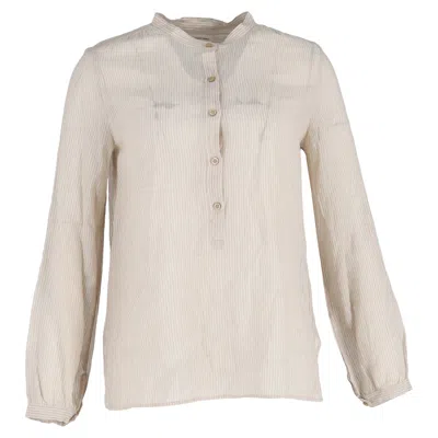 Isabel Marant Etoile Striped Buttoned Blouse In Cream Cotton In White