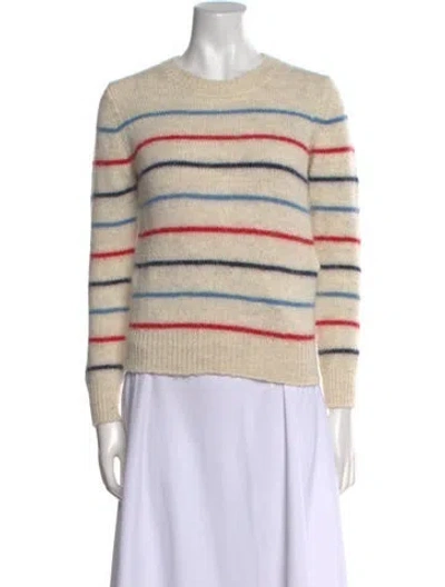 Pre-owned Isabel Marant Étoile Striped Crew Neck Sweater In White