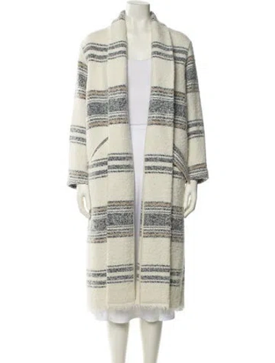 Pre-owned Isabel Marant Étoile Striped Faux Fur Coat In Neutral