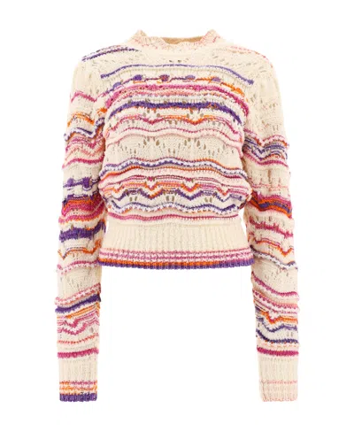 Isabel Marant Étoile Striped Knitted Top In White
