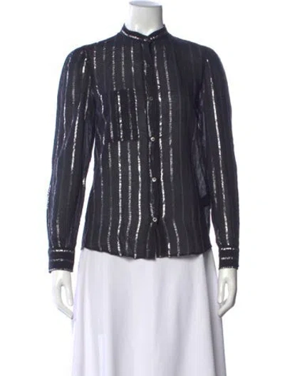 Pre-owned Isabel Marant Étoile Striped Long Sleeve Button-up Top
