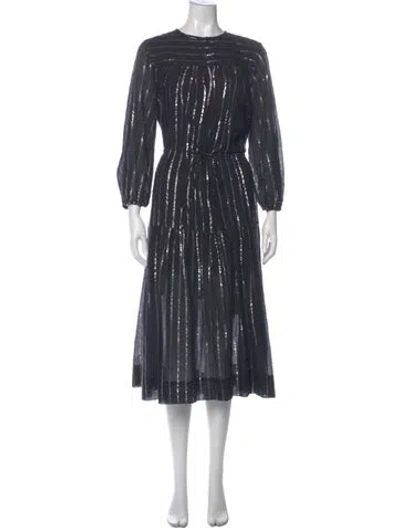 Pre-owned Isabel Marant Étoile Striped Midi Length Dress In Black