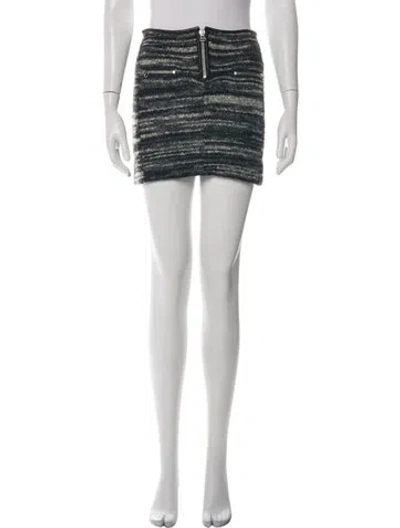 Pre-owned Isabel Marant Étoile Striped Mini Skirt In Black