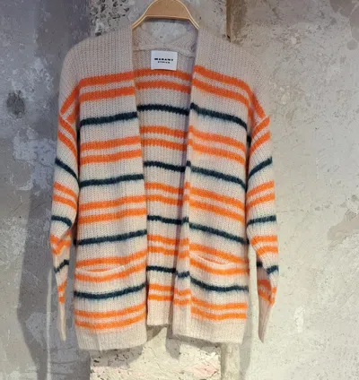 Isabel Marant Étoile Striped Mohair-blend Cardigan In Teal