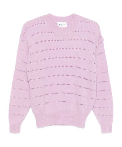 Isabel Marant Étoile Striped Perforated-detail Sweater In Pink