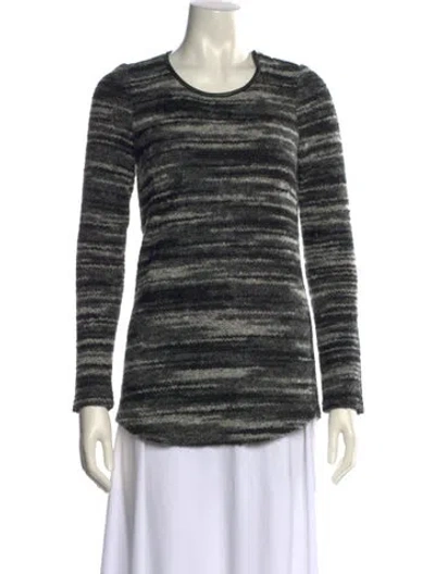 Pre-owned Isabel Marant Étoile Striped Scoop Neck Sweater In Black