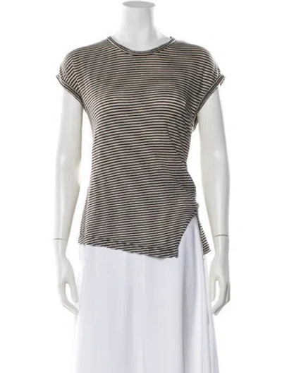 Pre-owned Isabel Marant Étoile Striped Scoop Neck T-shirt In Black