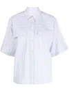 Isabel Marant Étoile Nulenci Striped Cotton Shirt In Grün