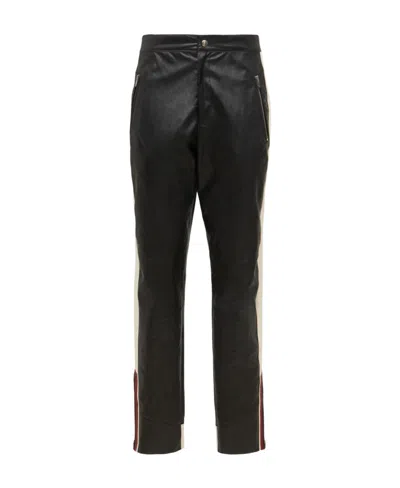 Isabel Marant Étoile Striped Straight Casual Pants In Black