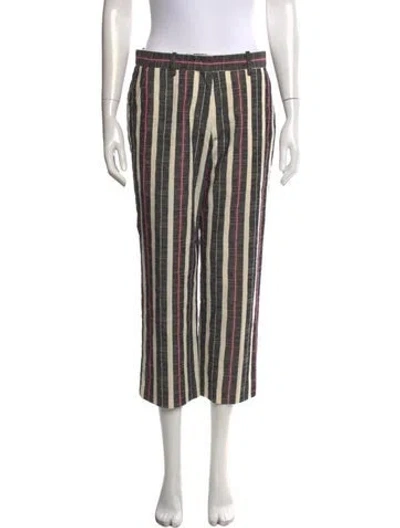 Pre-owned Isabel Marant Étoile Striped Straight Leg Pants In Black/neutrals