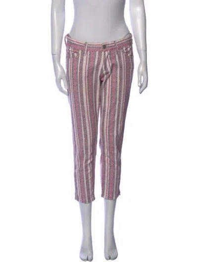 Pre-owned Isabel Marant Étoile Striped Straight Leg Pants In Pink