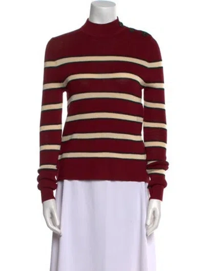 Pre-owned Isabel Marant Étoile Striped Turtleneck Sweatshirt W/ Tags In Red