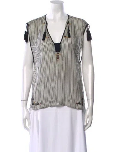 Pre-owned Isabel Marant Étoile Striped V-neck Blouse In Multi
