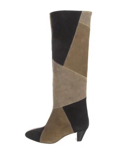 Pre-owned Isabel Marant Étoile Suede Colorblock Pattern Boots In Neutrals