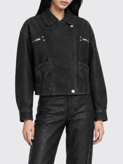 Isabel Marant Étoile Isabel Marant Etoile Suede Leather Shirt Jacket With Concealed Closure In Black