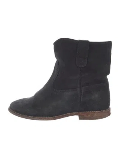 Pre-owned Isabel Marant Étoile Suede Moto Boots In Blue