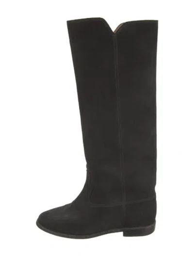 Pre-owned Isabel Marant Étoile Suede Riding Boots In Black