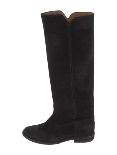 Pre-owned Isabel Marant Étoile Suede Riding Boots In Black