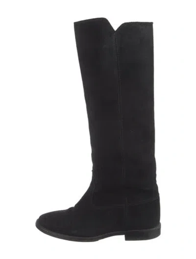 Pre-owned Isabel Marant Étoile Suede Riding Boots In Black