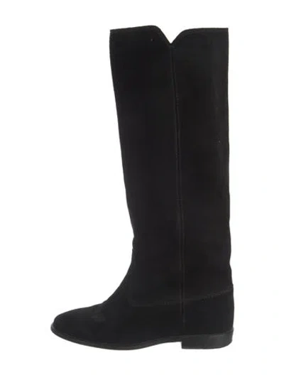 Pre-owned Isabel Marant Étoile Suede Riding Boots In Black