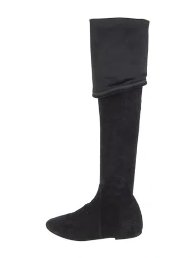 Pre-owned Isabel Marant Étoile Suede Slouch Boots In Black