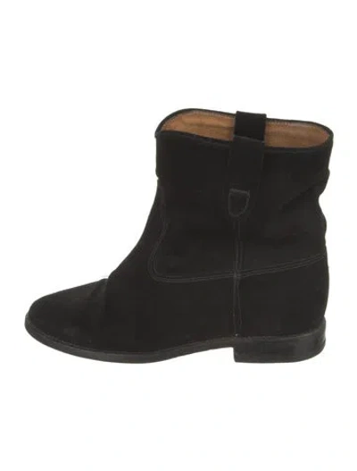 Pre-owned Isabel Marant Étoile Suede Slouch Boots In Black