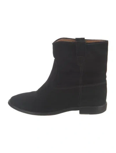 Pre-owned Isabel Marant Étoile Suede Slouch Boots In Black