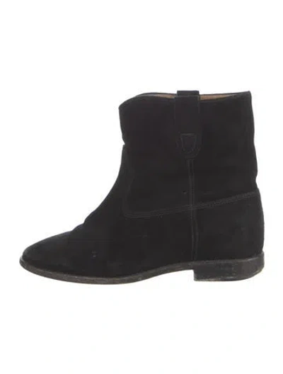 Pre-owned Isabel Marant Étoile Suede Slouch Boots In Black