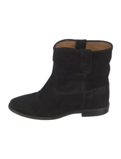 Pre-owned Isabel Marant Étoile Suede Slouch Boots In Black