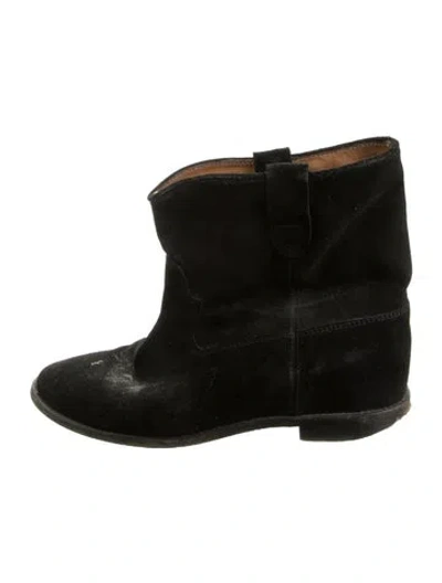 Pre-owned Isabel Marant Étoile Suede Slouch Boots In Black