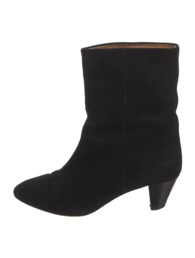 Pre-owned Isabel Marant Étoile Suede Slouch Boots In Black