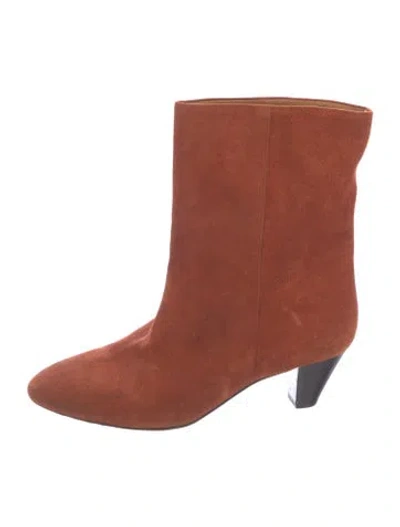 Pre-owned Isabel Marant Étoile Suede Slouch Boots In Orange