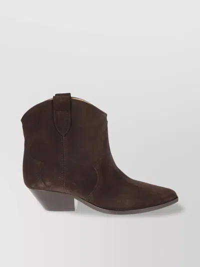 Isabel Marant Étoile Suede Stacked Heel Western Boots