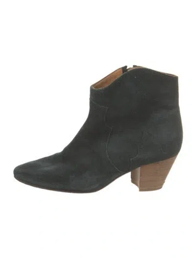 Pre-owned Isabel Marant Étoile Suede Western Boots In Black