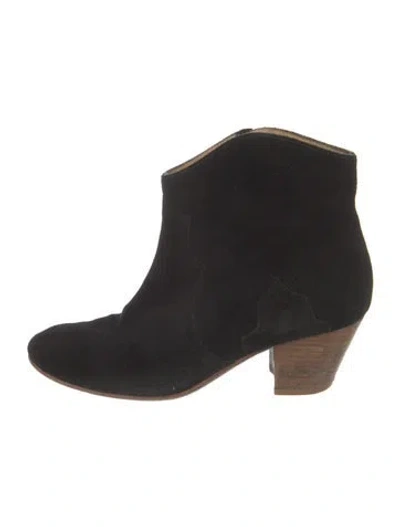 Pre-owned Isabel Marant Étoile Suede Western Boots In Black