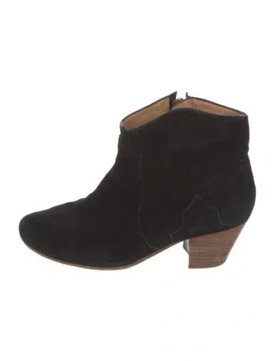 Pre-owned Isabel Marant Étoile Suede Western Boots In Black
