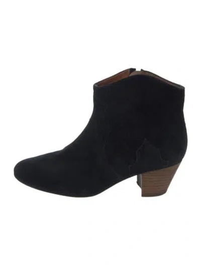 Pre-owned Isabel Marant Étoile Suede Western Boots In Black