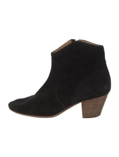 Pre-owned Isabel Marant Étoile Suede Western Boots In Black