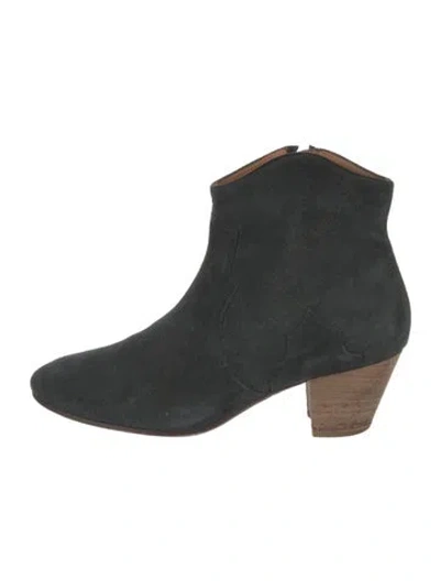 Pre-owned Isabel Marant Étoile Suede Western Boots In Black