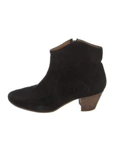 Pre-owned Isabel Marant Étoile Suede Western Boots In Black